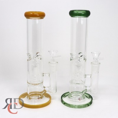 WATER PIPE BEAKER WITH 5 ROUND RING AND ICE PINCH WP2608 1CT